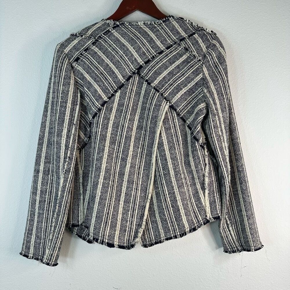 Derek Lam 10 Crosby Tweed Blue Striped Blazer Jacket Womens 8 Modern Career - Picture 3 of 10